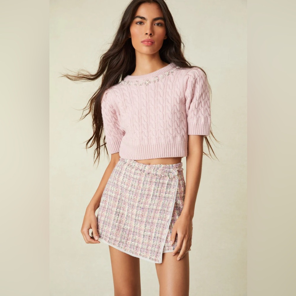 LoveShackFancy Chapelle Crop Wool Sweater NWT